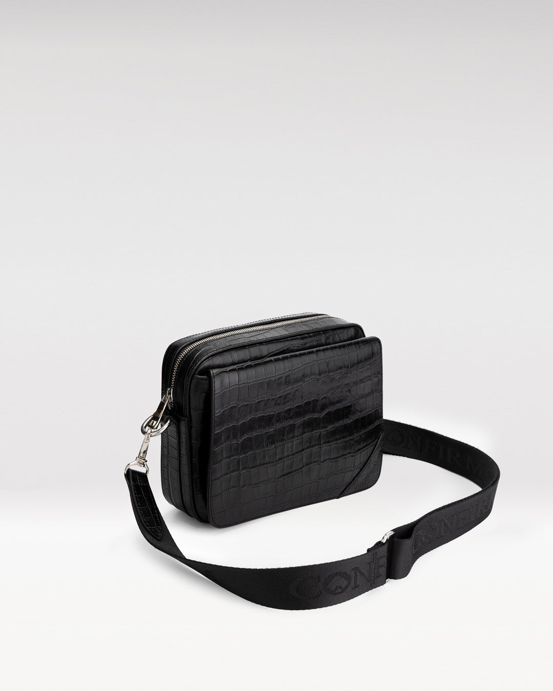 Shoulder bag croco | black