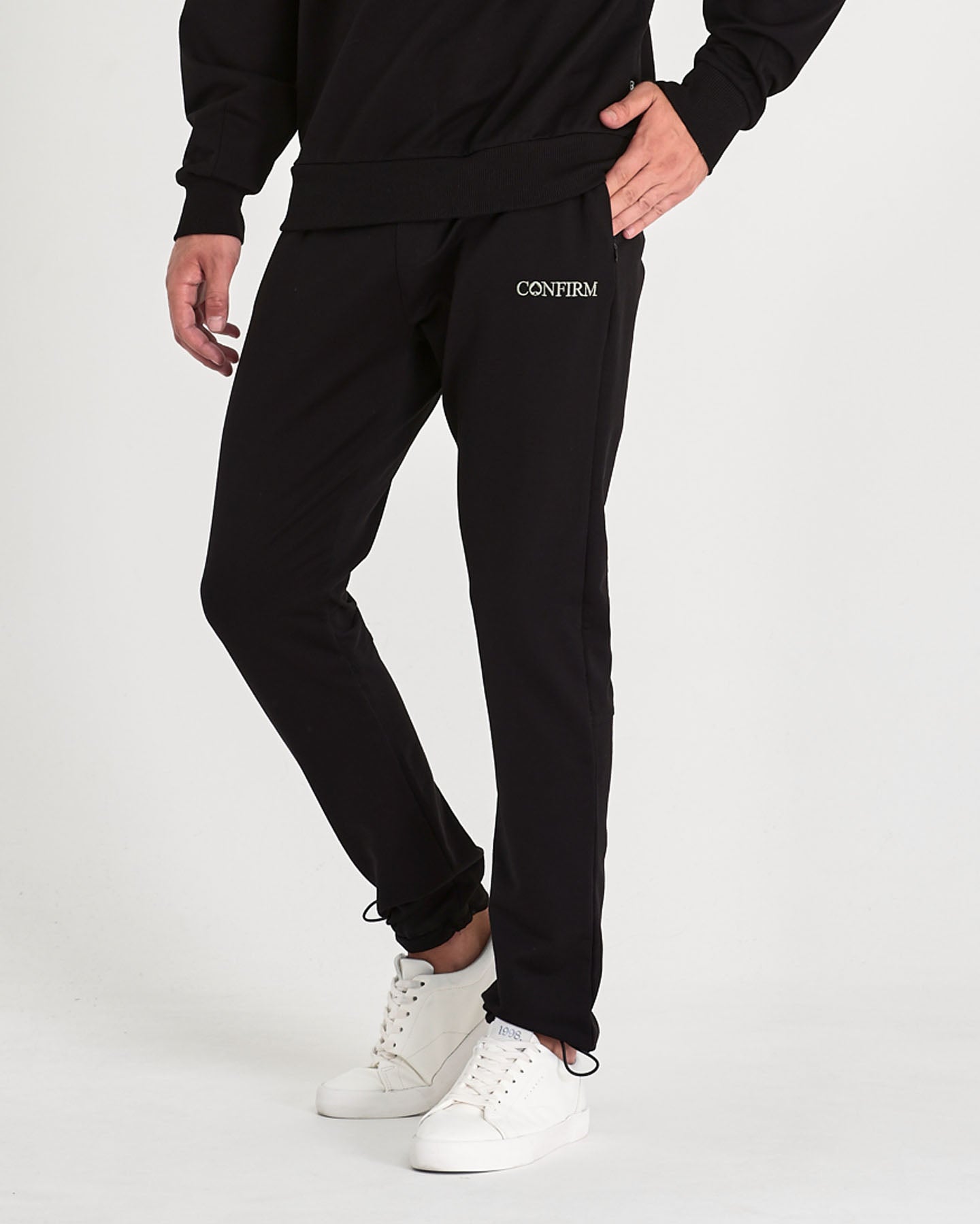 Soft solid track pants | black