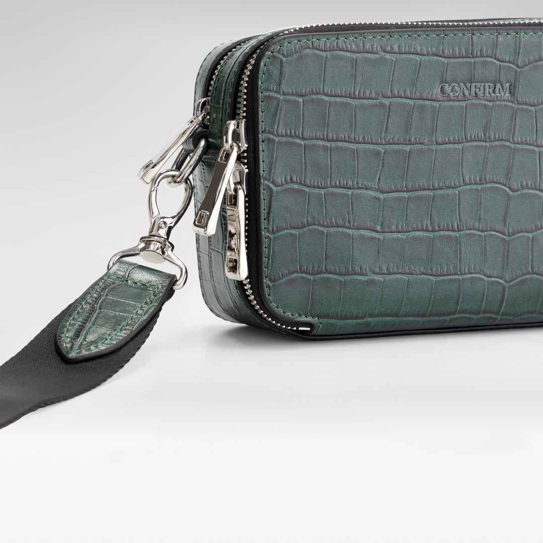 Mini pouch croco | green