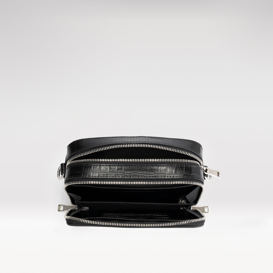 Mini pouch croco | black