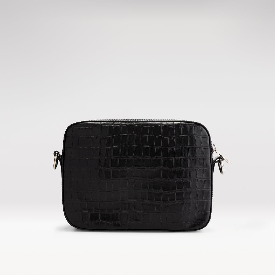 Shoulder bag croco | black