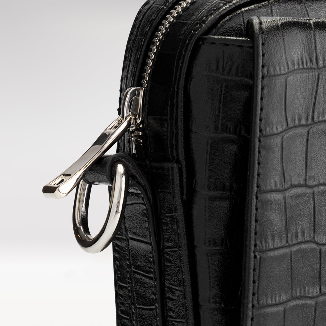 Shoulder bag croco | black