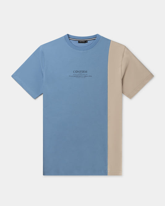 Soft solid Duo T-shirt oversized | summer sand - dusk blue