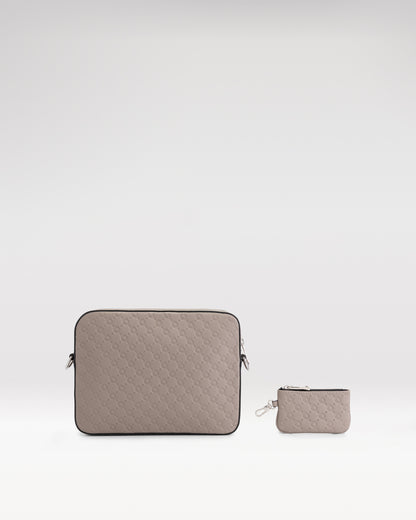 Schoudertas Duo patterned | taupe