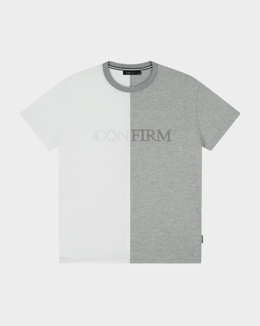 Confirm Original Duo heren T-shirt, links wit en rechts grijs mêlee, met CONFIRM-borstborduring