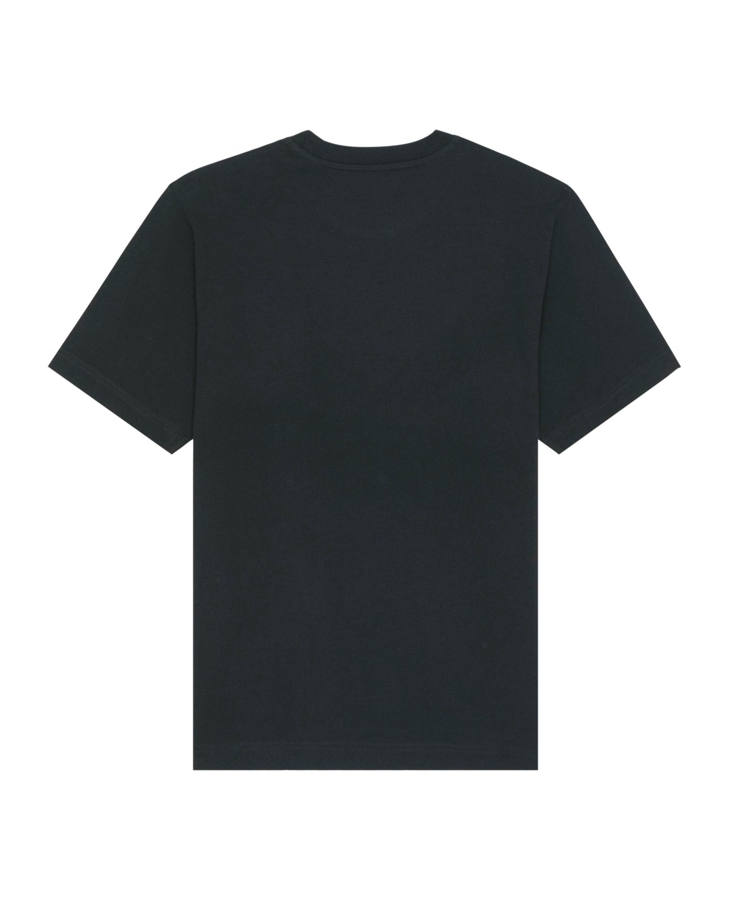 Black T-shirt with a bold 25 cm 3D embroidery on the chest, crafted from organic cotton Single Jersey.