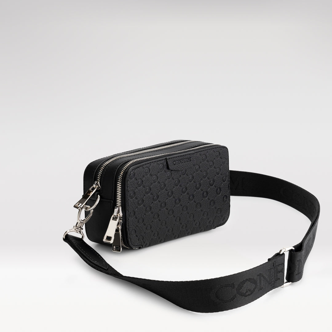 Mini pouch patterned | zwart