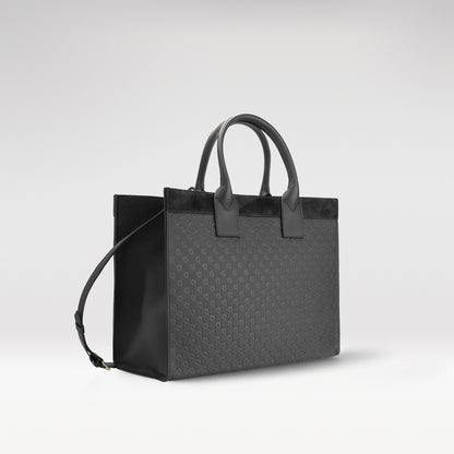 XL tote patterned - monaco | black