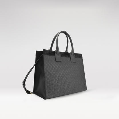 XL tote patterned - monaco | black